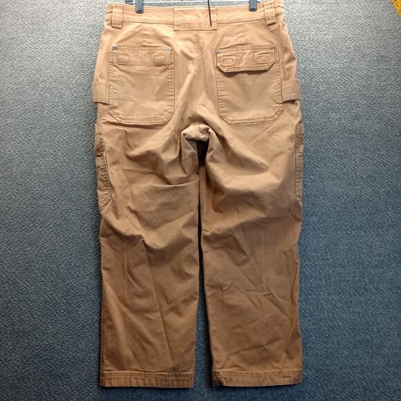Duluth Trading Flex Fire Hose Work Pants Men 38x28 Canvas Stretch Brown - Picture 9 of 9